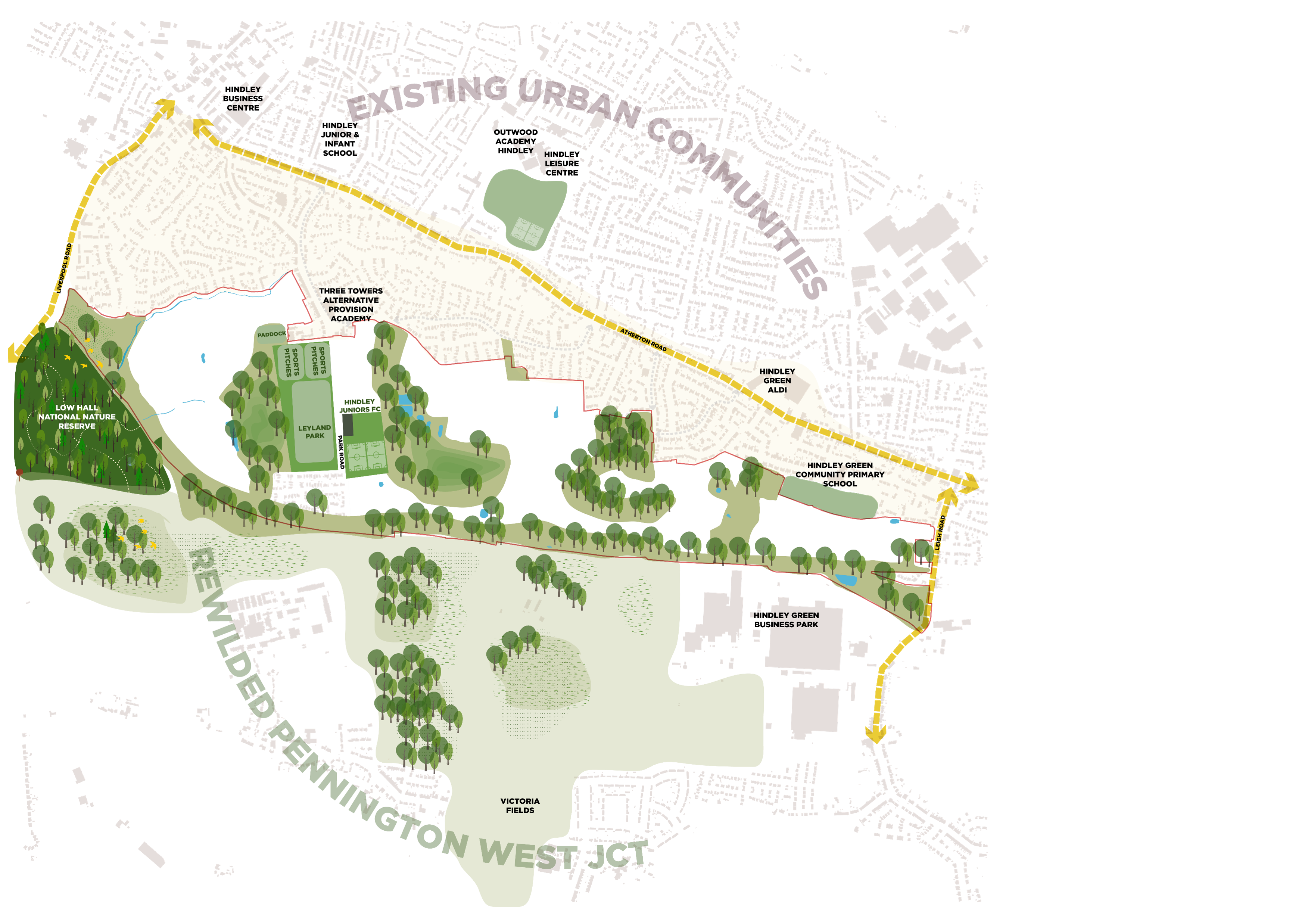 Masterplan image showing the landscape led approach